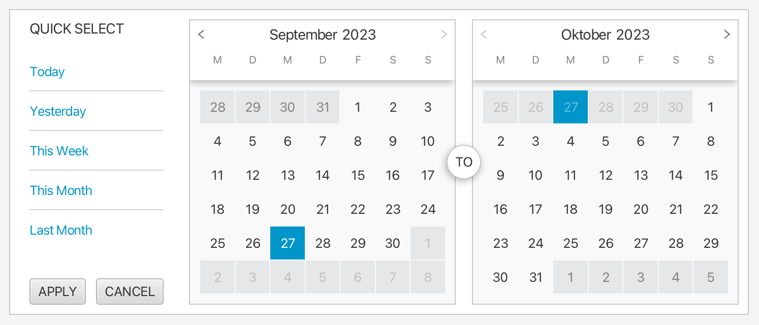 DateRangeView screenshot